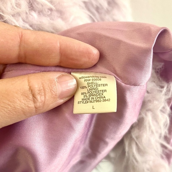 Willow & Clay Lilac Purple Faux Fur Shaggy Teddy Jacket Size Coat - Picture 11 of 12